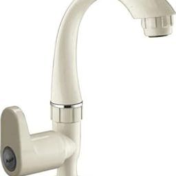 ABBRON PTMT PVC Mounted Wash Basin Swan Neck Polished Tap with Foam Flow (Ivory, Standard) with 2 Year WARRANY-image-1