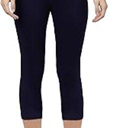 ZAYANQA Slim Fit Stretchable Cotton Capri Leggings for Women 3/4 Mid-Rise Cropped Leggings |Wide Elastic Yoga Leggings | Workout Tights | Three Fourth Leggings Women for Gym, Running-image-89