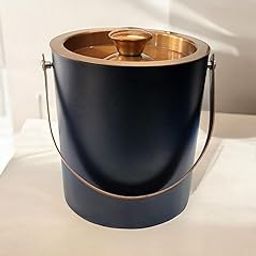 Proniks Stainless Steel Insulated Ice Bucket (1.5L) | Keeps Ice Cold for 6 h | Great bar Tools for Home bar Accessories, Mini bar, Wine Large (Medium) Black (Medium)-25