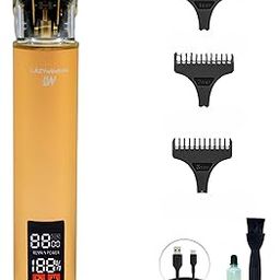 LAZYwindow Men's Trimmer for Beard, Mustache, Head & Body Haircut | 120-Minute Runtime with LED Display, Gold-image-44