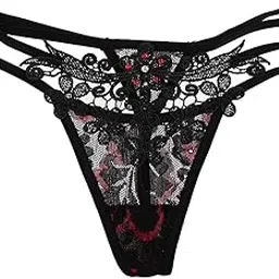 snappsy Women Lace Floral Briefs Lingerie Knickers Thongs Panties Underwear Black-picture-18