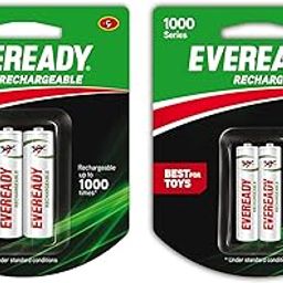 Eveready Rechargeable Battery | 1000 Series | AA Pack of 2 + AAA Pack of 2 | Durable & Cost Effective | Low Discharge Mechanism | Ideal for High Drain Devices | 1.2V | India’s No.1 Battery Brand-image-22
