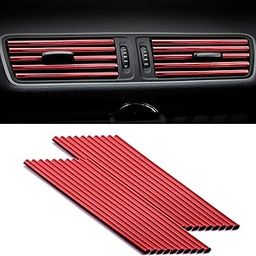 NILKANTH SHOPPERS Universal Car Air Conditioner Vent Trim Decoration Strip - Waterproof Flexible Shiny Auto Interior Accessories for All Air Outlets (RED, 20)-image-24