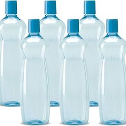MILTON Pacific Pack of 6 Water Bottles, 1 Litre Each, Reusable Plastic Fridge Bottle Set, BPA Free and Leak Proof Bottles for Travel, Work, Blue-5