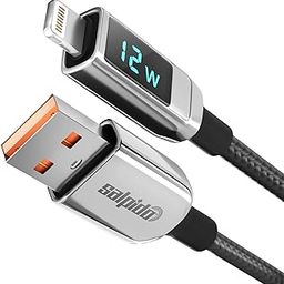 Salpido DOFON SDC70i USB to Lightning Cable, Braided Charging Cable with LED Power Display, Black-image-29