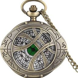Metal Dr strange Eye Design Vintage Pocket watch Keychain-picture-14