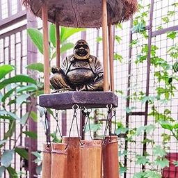 Bellissimo Decors Imported Sitting Lord Buddha Polished Bamboo Wind Chime. (Made in Indonesia)-image-46