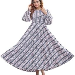 Gown Crepe Fabric Maxi Dress Ethnic Gown Long One Piece for Girls & Women-image-37
