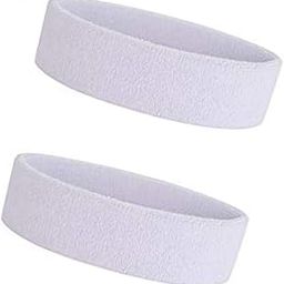 Style Along White Outdoor Fitness Sports Sweatband Headband Yoga Gym Unisex Head Band- Pack of 2-image-66