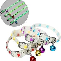 Pet Guard Adjustable Reflective Collar Safety Buckle with Bells for Pet Puppy, Cat,Kitten Pet Glowing Collars with Bells Glow at Night Dogs Cats Light Luminous Necklace (RED, Pack of 1)-29