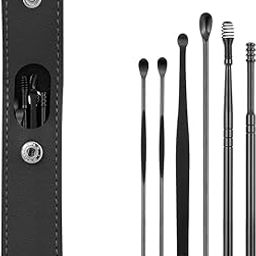 Ash & Roh Ear Wax Cleaner Kit with Reusable Tools, Storage Box, and Stylish Leather Pouch Comprehensive Ear Wax Remover Set with Ear Curette, Spring Ear Buds, and Convenient Storage Solution (BLACK)-image-67