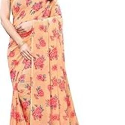 Women's Floral Printed Georgette Casual wear Traditional Look Saree with Unstitched Blouse Piece (M-F-897)-75