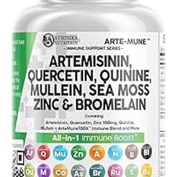 Artemisinin Quercetin Zinc Mullein Quinine Supplement with Sea Moss Bromelain Ashwagandha Root Nettle Leaf Bladderwrack Burdock Root Monolaurin Colostrum Rutin-image-16