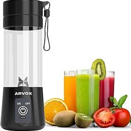 Arvox Portable Blender For Smoothie And Juices,Milk Shakes,Crushing Ice,Usb Rechargeable Blender Machine For Kitchen With 3000 Mah Battery,180 Watts Motor,380 Ml,Built-In Jar,Black-image-14
