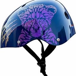 STREETJAM Kids Cycle Helmet Wild Riderz Open Face Helmet with Colour Shifting Technology, Hard Outer Shell, EPS Inner Comfort case, Adjustable Strap & Dial(5-8 Years, Blue(Gold, Red, Purple))-13