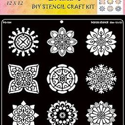 Ivana's Mandala Art Stencil for Art & Craft, Reusable DIY Decorative Stencil for Painting on Canvas, Fabric, Cloth, Paper, Glass, Furniture and Wall, Size - 12 x 12 inch, IVS-1064-image-62