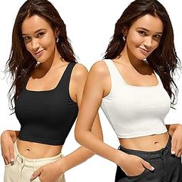 Women's Crop Tank Top | Comfortable Trendy Sleeveless Design | Ideal for Casual Outings Everyday Use | Soft Breathable Fabric- Pack of 2 (M, Black & Blue)-image-3