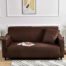 Story@Home Sofa Cover 3 Seater Fully Covered | Stretchable Polyester Spandex Elastic Sofa Cover 3 Seater | Dark Brown Criss Cross 3 Seater Sofa Cover for Living Room & Create Your Own Customized Set-image-60