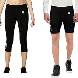 3/4 Leggings for Men Quick Dry Compression Sports Capri Pants Running Gym Tights (Medium, Black)-image-77