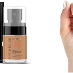 RENEE Face Base Serum Foundation -07 Regal 25 MlStick On Nails DN 01| 24 Reusable Artificial Fake Nail Set| Lightweight & Long Lasting| Easy To Use| Quick Fix For Festivals & Special Occasions-8