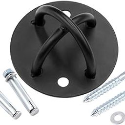 ATORSE Hammock Yoga Hanging Hook Hanger Kit Suspension Ceiling Hooks 2Hole Black-image-58