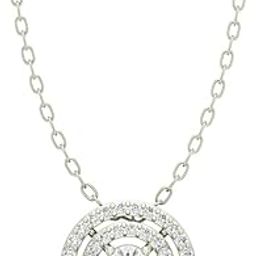 925 Sterling Silver Halo Pendant Earring Chain Jewellery Set | Platinum Plated, Swiss Zirconia | Gift for Women & Girls-image-44