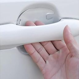 Kwrap Car Door Handle Scratches Guard Protector Transparent PU Sticker Set of 4 Pcs Compatible with (SELTOS/CARENS/SONET)-22