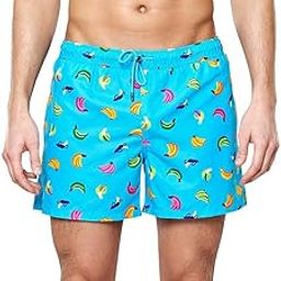 Banana Print Swim Wear Designer Shorts for Men - Blue (S)-image-117