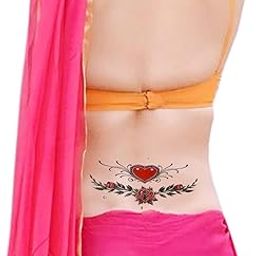 Tatmods Heart lower Trible 2 Styles Temporary Tattoo For Men And Woman Waterproof Body Tattoo-picture-21