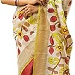 Women's Tussar Silk Saree in Multicolor, featuring Madhubani Art Print, with Blouse Piece, Elegant Traditional Drape for Occasions and Ceremonies-picture-48