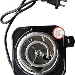 LOOM TREE® Electric Single Burner Cooktop Adjustable Temperature Hot Plate Black 500W-15