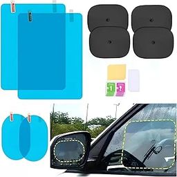 DETACHI Anti Fog Film & Sun Shade Combo for Car Windows - Universal Fit, Waterproof, Anti Glare, Scratch Resistant, Rainproof Protection for Safe Driving - 2Pc Oval, 2Pc Square, 4Pc Sun Shade-image-23