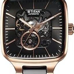 Titan Ceramic Fusion Skeleton Automatic Rich Black Dial Steel & Ceramic Strap Analog Watch for Men-90175KD03/NT90175KD03-image-42