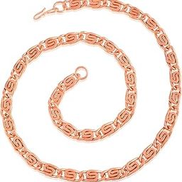 Pure Copper Chain Necklace for Men Women Rose Gold tone health benificial शुद्ध तांबे की स्वास्थ्य लाभकारी चेन (NKNI8133)-image-11