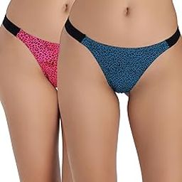Womens Mid Rise Super Soft Nylon Lycra Printed Thong Panties (Pack of 2) (Available in 4 Stylish Shades)-image-43