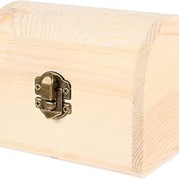 Hemoton Unfinished Wooden Boxes Wood Craft Box Jewelry Box Treasure Chest Sundries Case Organizer with Front Clasp for DIY Crafts-1