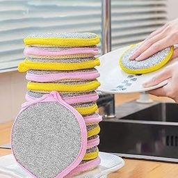 DEPOFF 2-in-1 Stainless Steel Sponge Scrubber, Set of 5, Double-Sided Dishwashing Scrub for Pots, Pans, Kitchen, Bathroom, Tableware, Heavy-Duty Cleaning-picture-13