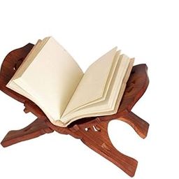 PHIRKCRAFT Wooden Rehal Holy Book Stand for Reading Books | Handmade Display Holder/Bookstand/Religious Places Rehal Stand for Reading Quran, Geeta, Guru Granth Sahib, Bible | Brown | 11.5 Inch-image-79