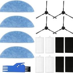 HASTHIP® 13Pcs Replacement Parts for Ecovacs Deebot Y1 Pro / Y1 Robot Vacuum Cleaner, Replenishment Kit Replacement Accessories Includes 4 Microfiber Pads, 4 Side Brushes, 4 Filters & 1 Cleaning Brush-25