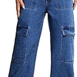 kotty Women's Solid High Rise Relaxed Fit Cargo Jeans-picture-34