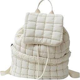 VELURA Quilted Backpack Lightweight Laptop Soft Hiker Pack for Picnic Gym Umbrellas White|1 Makeup |Women's Handbags & Bags| Womens Handbags & Bags-image-46