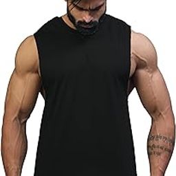Men's Supper Combed Broad Shoulder Gold Finish Sleeveless Deep Arm Cut Cotton Vest-27