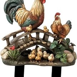 UJEAVETTE Novelty Hen and Chicks 2D Garden Stake Acrylic Lawn Easy Installation Plaque-image-46