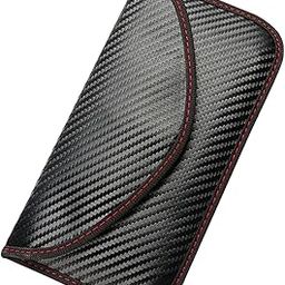 Carbon Fiber PU Faraday Bag Car RFID Signal Blocking Pocket Wallet for PhoneClothing, Shoes & Accessories | Mens Accessories | Wallets | Black-picture-33