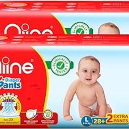 Niine Baby Diaper Pants Large(L) Size (9-14 KG) (Pack of 2) 60 Pants for Overnight Protection with Rash Control-image-8