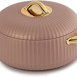 Cello Aurum Luxury Inner Stainless Steel Insulated Hot-pot 1250ml, Beige | Easy Grip Lid & Frim Twist Lock | BPA-Free, Durable, Suitable for Hot & Cold | Hot Box for Kitchen | Hot Pot for Home-image-6