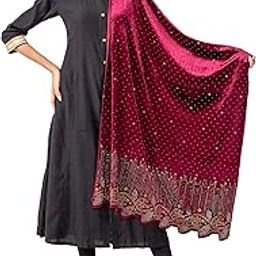 Women Velvet Stole with Shimmering Cystals, Warm and Soft, 28x80 inch-image-25