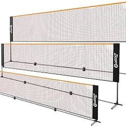 Portable Badminton Net Set –Adjustable Height Nylon Sports Net with Stainless Steel Poles, Carry Bag, for Kids Volleyball, Tennis, Pickleball,Soccer, Indoor, Outdoor Court, Backyard, Beach, Driveway-13