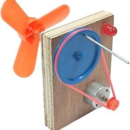 ERH India DC Generator Dynamo Wind Mill Science Project Working Model Educational DIY Kit Windmill for School Kids, Science Experiments-0