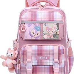 Kawaii Travel School Bag|School Backpacks for Girls Kawaii Backpack Aesthetics Large Capacity 3 Chain Backpack Kids School Bag for Girls 6-12 Years Old-image-54